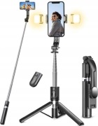Statyw Bluetooth selfie stick LED 114cm + 2 x LAMPA