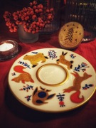 ręcznie malowana świąteczna filiżanka ze spodkiem SCANDI