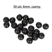Koraliki wędkarskie 50 szt. 6 mm.  kolor- czarny