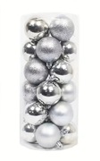 MAŁE srebrne bombki ozdobne 24 sztuki. NOWE! Dostawa z Polski.