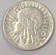 POLSKA II RP 5 złotych Głowa Kobiety 1932 znak mennicy srebro WARSZAWA 