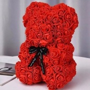 MIŚ Z RÓŻ 25cm WALENTYNKI 2022 PREZENT GIFT BOX