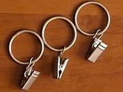 Metalowe kółka z żabkami do karnisza 27mm firany zasłony MOCNE 10 szt