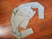 KRÓTKI SWETEREK BOLERKO JASNOSZARY ROZM. 38