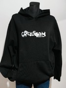 Czarna bluza dresowa z kapturem firmy Collusion używana rozm XS/34 oversize
