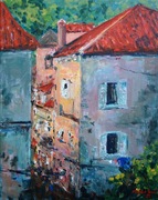 Pejzaż chorwacki oryginalny obraz śródziemnomorski