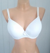 Biały biustonosz gładki pushup bonprix 85B