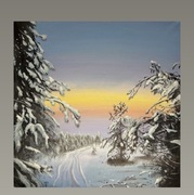 Obraz na płótnie Pejzaż zimowy