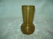 SZKLANY FLAKON, MIODOWY z PRL-u