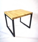 Stolik kawowy industrialny lite drewno dąb metal