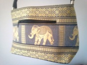 Torba damska szarość ze złotą nitką, 25 x 20 cm