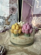 Zapachowa świeca sojowa bukiet tulipanów w szkle 450 g prezent dzień kobiet