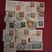 III Rzesza   Znaczki (Gindenburg)    w   dobrym stanie  na wycinkach 