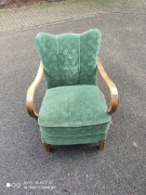 Fotel art Deco z podnóżkiem