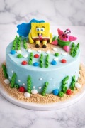 Zestaw na tort Spongebob i Patryk z masy cukrowej 