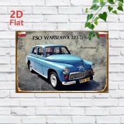 Metalowy Plakat Warszawa 223 1964 Polskie Auto PRL Blacha 20 x 30 cm