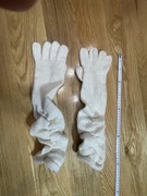 Białe długie rękawiczki z dzianiny next