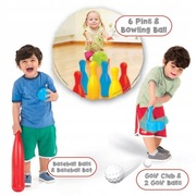 Dolu Zestaw sportowy 3w1 baseboll golf kręgle