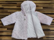 Jasnoróżowy płaszczyk niemowlęcy z kapturem