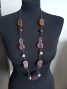 Korale, naszyjnik Promod drewno szkło