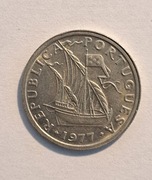 291. Moneta Portugalia 2,5 eskudo 1977 rok  