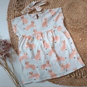 Sukienka opaska komplet zestaw 92 bawelniana w lamparty H&M krotka biala r