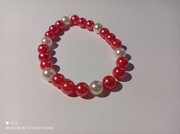 Bransoletka damska/męska, korale czerwony perłowy