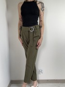 Eleganckie zielone spodnie z paskiem rozm. S F&F