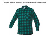 KOSZULA FLANELOWA ZIELONA L oraz rękawice ROBOCZE   BIAŁE10szt roz 9