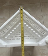 Regał narożny KOSZYKI STOJAK Z KÓŁKAMI 3 PÓŁKI