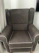 Duży solidny fotel plus pufa 