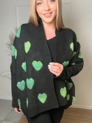 Mięciutki sweter nietoperz w serca 