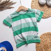 Tshirt w paski 104 zielono białe bawełniana zielona biała wygodna miękka 