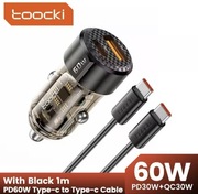 Toocki 60W Ładowarka samochodowa 30W Szybkie ładowanie + Kabel 1m