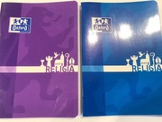 Dwa zeszyty OXFORD A5/60k kratka, okładka laminowana przedmiotowy Religia