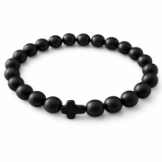 Bransoletka Onyx z krzyżykiem 