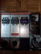 Butelki po whisky single malt GLENGARRY+pudełka 4szt