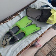 Płetwy do nurkowania Tribord używane + gogle + pokrowiec