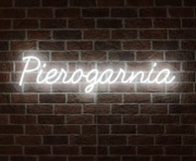 NEON PIEROGARNIA SZYLD LED WITRYNA RESTAURACJA PIEROGI NA ZAMÓWIENIE 