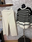 Dres komplet dzianinowy czarny sweterkowy turecki biust 120 uniwersalny