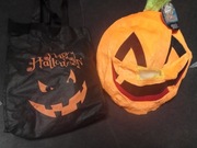 Zestaw na Halloween głowa dyni i torba 