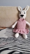 Króliczek dziewczynka na szydełku 100 % bawełna hand made