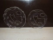 SZKLANE TALERZE TACE MOTYW KRÓWEK I CHMUR !!!