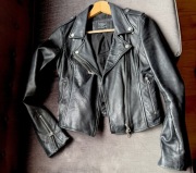 Ramoneska miękka skóra naturalna czarna Zara