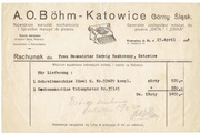 1924r, Katowice, rachunek za dostawę maszyny do pisania