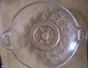 Szklana patera półmisek bratki Huta Hortensja PRL