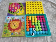 Guziki zabawka edukacyjna kolory 18 kart 50 butonów