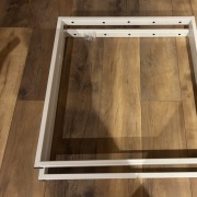 Nogi do biurka blatu, podstawa stolu stalowe białe (profil 4x2cm)