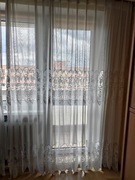 Firany długie 345x255 białe z kwiatami