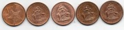 BAHAMAS  ZESTAW 1 CENTÓW - 5 SZTUK